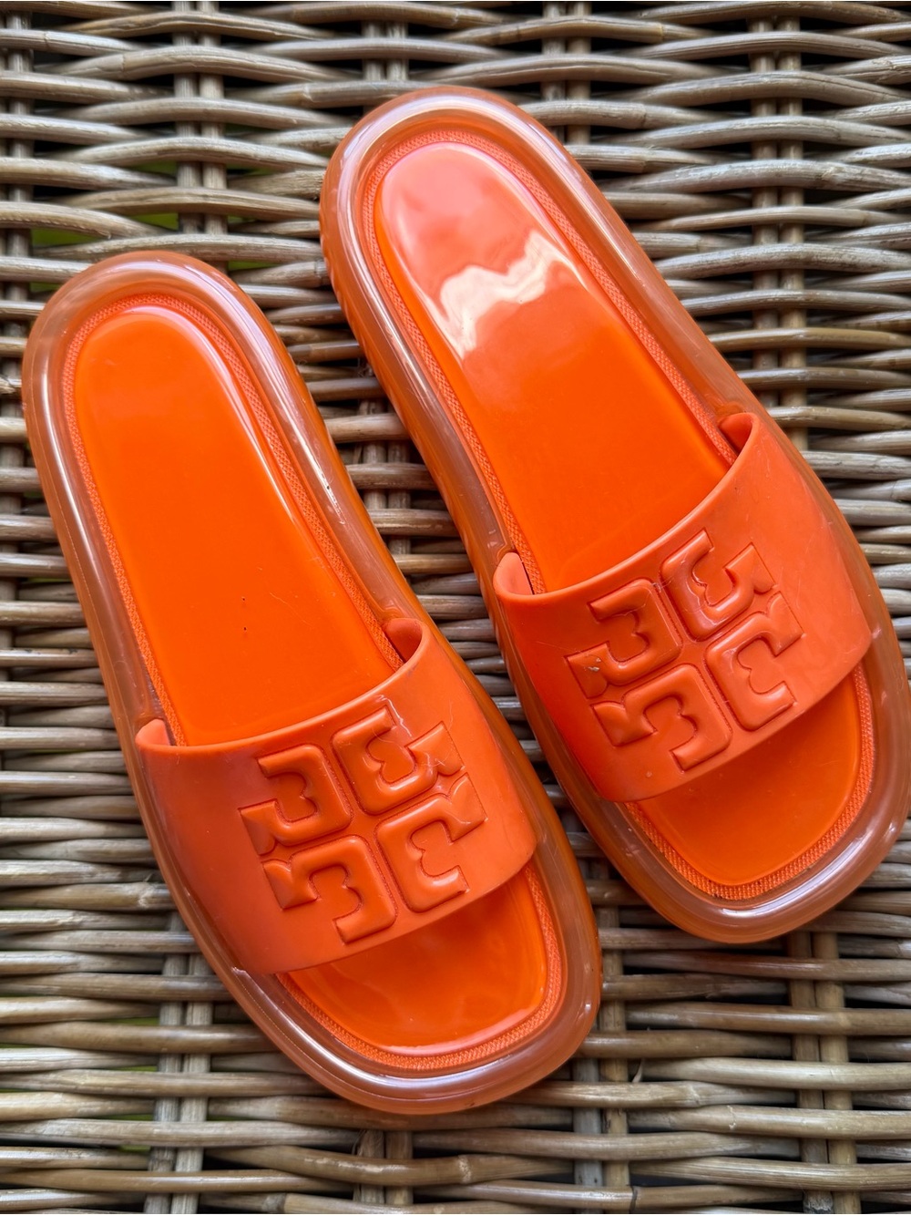 Tory Burch Bubble Jelly Women's Sandal Size 6 Translucent Orange